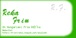 reka frim business card